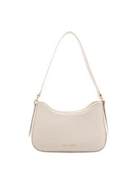 Small PU Leather Hobo Shoulder Bag Crescent Clutch Mini Tote with Zipper